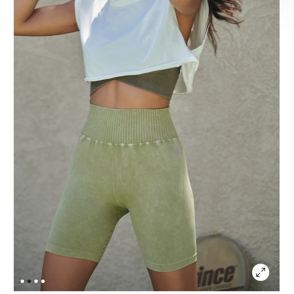 Free people Good karma light blue biker shorts